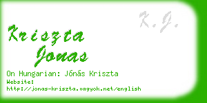kriszta jonas business card